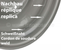 Citroen-2CV - Velg 4Jx15 voor 2CV (tubeless), originele maat. Opgelet: de productie van deze velgen is s