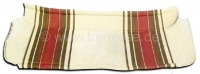 Hoedenplank van stof (Beige Raye 1666) in de kleuren beige - bruin, rood