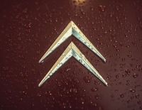 Citroen-2CV - Citroen hoek (embleem), goudkleurig. Reproductie in metaal. Of. Nr. D854-4