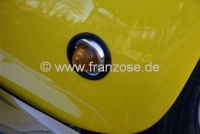 Citroen-2CV - Knipperlichten - Sierringen voor de knipperlichten vooraan (2 stuks), voor Citroen 2CV. Oo