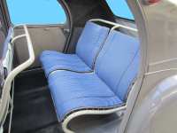 Citroen-2CV - 2CV oud, stoelhoezen voor + achter, hangmat, blauw-lichtblauw gestreept (Bayadère Bleu). 