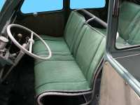 Citroen-2CV - 2CV oud, stoelhoezen voor + achter, hangmat, groen-donkergroen gestreept (Bayadère Vert).