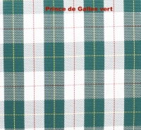 Citroen-2CV - 2CV oud, stoelhoezen voor + achter, hangmat, stof geblokt groen-wit (Prince de Galles 2CV 