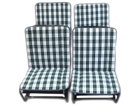 citroen 2cv complete stoelhoezen sets oud voor achter hangmat stof geblokt groen P18393 - Bild 1