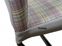 Citroen-2CV - Stoelbekleding 2CV6 Club, voor + achter. Symmetrische rugleuning. Stof (Ecossais 1661) in 