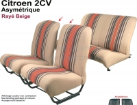 citroen 2cv complete stoelhoezen sets stoelbekleding 2cv6 voor achter asymmetrische rugleuningen P18365 - Bild 1