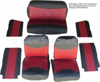 Citroen-2CV - Stoelbekleding 2CV6 voor + achter + deurpanelen. Imitatieleer van zeer hoge kwaliteit in z