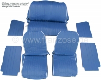 Citroen-2CV - Stoelbekleding 2CV6 voor + achter + deurpanelen. Zeer hoge kwaliteit imitatieleer in navy 