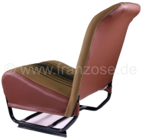 Citroen-2CV - Stoelbekleding 2CV6 voor + achter. Symmetrische rugleuningen. Stof (Marron Raye 1667) in d