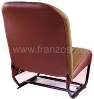 Citroen-2CV - Stoelbekleding 2CV6 voor + achter. Symmetrische rugleuningen. Stof (Marron Raye 1667) in d