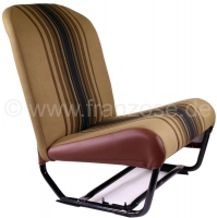 Citroen-2CV - Stoelbekleding 2CV6 voor + achter. Symmetrische rugleuningen. Stof (Marron Raye 1667) in d