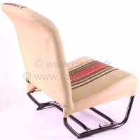Citroen-2CV - Stoelbekleding 2CV6 voor + achter. Symmetrische rugleuningen. Stof (Beige Raye 1666) in de