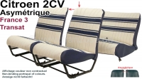 citroen 2cv complete stoelhoezen sets stoelbekleding france 3 transat voor achter asymmetrische P18808 - Bild 1