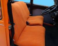 Citroen-2CV - Stoelbekleding 2CV (spot) voor + achter. Symmetrische rugleuningen. Stof: oranje spot (bas