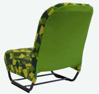 Citroen-2CV - Stoelbekleding 2CV voor + achter. Asymmetrische rugleuning. Harlekijnstof (Arlequin). Dit 