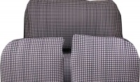 Citroen-2CV - Stoelbekleding 2CV voor + achter. Asymmetrische rugleuningen. Stof: Tissu Pied de poule No