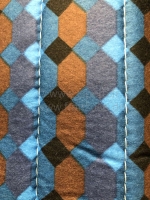 Citroen-2CV - Stoelbekleding 2CV voor + achter. Asymmetrische rugleuningen. Stof: Damier Bleu (stof met 