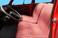 Citroen-2CV - Stoelbekleding 2CV voor + achter. Asymmetrische rugleuningen. Stof: Damier Rouge (stof met