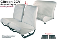 citroen 2cv complete stoelhoezen sets stoelbekleding voor achter asymmetrische rugleuningen wit P18832 - Bild 1