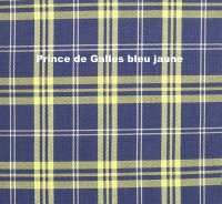 Citroen-2CV - Stoelbekleding 2CV voor + achter. Symmetrische rugleuning. Stof in geblokt blauw en geel (