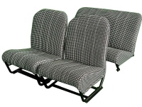 Citroen-2CV - Stoelbekleding 2CV voor + achter. Symmetrische rugleuningen. Stof: Tissu Pied de poule Noi