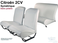 citroen 2cv complete stoelhoezen sets stoelbekleding voor achter symmetrische rugleuningen wit P18869 - Bild 1