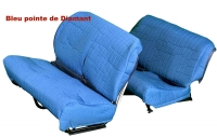 Citroen-2CV - Zitbankhoes 2CV AZAM, zitbank voor + achter (asymmetrisch, de rugleuningen hebben bovenaan