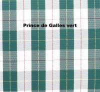 Citroen-2CV - Zitbankhoes 2CV voor + achter (voor zitbank). Stof in geblokt groen en wit (Prince de Gall