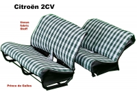 citroen 2cv complete stoelhoezen sets zitbankhoes voor achter zitbank stof geblokt P18890 - Bild 1