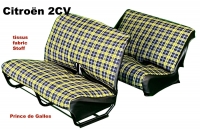 citroen 2cv complete stoelhoezen sets zitbankhoes voor achter zitbank stof geblokt P18892 - Bild 1