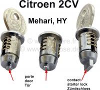 citroen 2cv contactsloten oud mehari hy deurslot slotcilinder set voor oude 2x P16187 - Bild 1