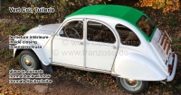 citroen 2cv dak oprolbare daken groen roldak gelijk aan ral 6010 grasgroen vert cru tuilerie P17017 - Bild 1