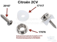 Citroen-2CV - 2CV, montage extern oprolbaar dak. Witte plastic ring. Deze plastic ring verving de metale