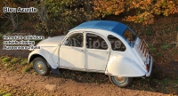 citroen 2cv dak oprolbare daken oud blauw bleu azurite schuifdak buitenslot normale achterruit P17428 - Bild 1
