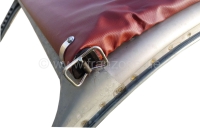 Citroen-2CV - 2CV oud, roldak lang donkerder rood (Rouille) met kleine achterruit. Ontworpen voor 2CV-ca