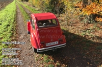Citroen-2CV - 2CV, roldak rood, vergelijkbaar met RAL 3002, (Rouge Clair, Vallelunga). Vuurrood voor 2CV