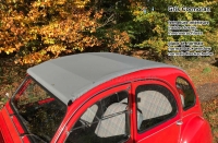 Renault - 2CV, roltop lichtgrijs (Gris Cormoran), interieurslot, normale achterruit. Gemaakt in Fran