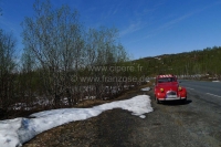 Alle - 2CV, rood-wit gestreepte luifel. De luifel is gemonteerd met het dak open! De ommanteling 