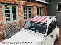 citroen 2cv dak oprolbare daken rood wit gestreepte luifel is gemonteerd met het P18198 - Bild 1