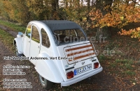 Renault - 2CV, schuifdak donkergrijsgroen (Vert Ardennes, Vert Embrun). Materiaal fijn geribbeld, bi