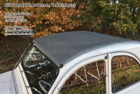 Renault - 2CV, schuifdak donkergrijsgroen (Vert Ardennes, Vert Embrun). Materiaal fijn geribbeld, bi