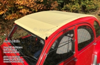 Citroen-2CV - 2CV, schuifdak ivoor, Jaune Rialto) vergelijkbaar met RAL 1014, ivoor. Interieurslot, doll