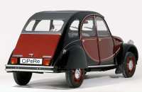Citroen-2CV - 2CV, zwart ( NOIR, Antraciet ) schuifdak, interieurvergrendeling, normale achterruit. Gema