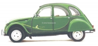 Citroen-2CV - Ik vlieg ongelood, (eendengroen) plakset, Citroen 2CV. Reproductie van de originele levera