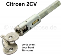 Citroen-2CV - 2CV, deurslot, lange sluitpen met sluitcilinder + 2 sleutels.