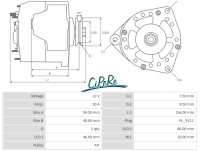 Citroen-2CV - Dynamo 2CV6 + 2CV4, 12 volt (grote Iskra versie). Nieuw onderdeel! Merk fabrikant! Geschik