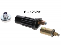 Citroen-2CV - Indicatielamp met stang aluminium kap blauw. Geschikte lamp = 6 volt 14282, 12 volt 14425.