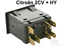 Citroen-2CV - Dashboard, schakelaar waarschuwingslicht hoekig. Geschikt voor Citroen 2CV + HY. Origineel