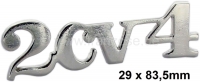 citroen 2cv embleme 2cv4 opschrift verchroomd reproductie van metaal bevestiging 3 5mm pin 10mm P16862 - Bild 1
