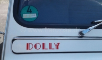 Citroen-2CV - Dolly embleemsticker (waaierflap). Kleur: rouge vallelunga (rood). Geschikt voor Citroen 2